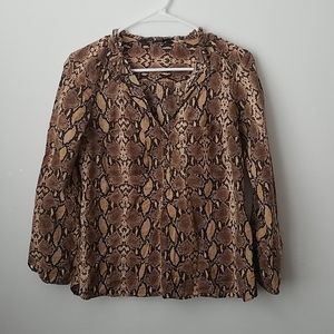 Zara Snakeskin Print Shirt, Size Small